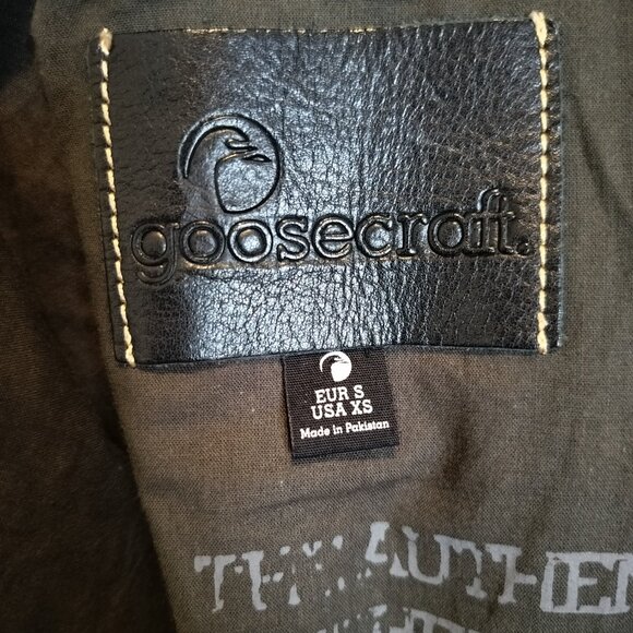 Forest Green Goosecraft Sheep Leather Jacket, Size S - Picture 6 of 9